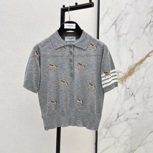 Thom. Browne. Embroidered Short-Sleeved Knit Shirt